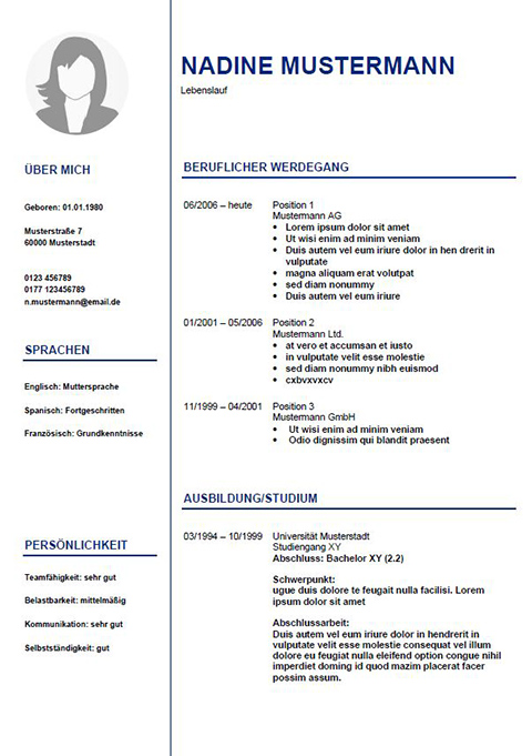CV template clean