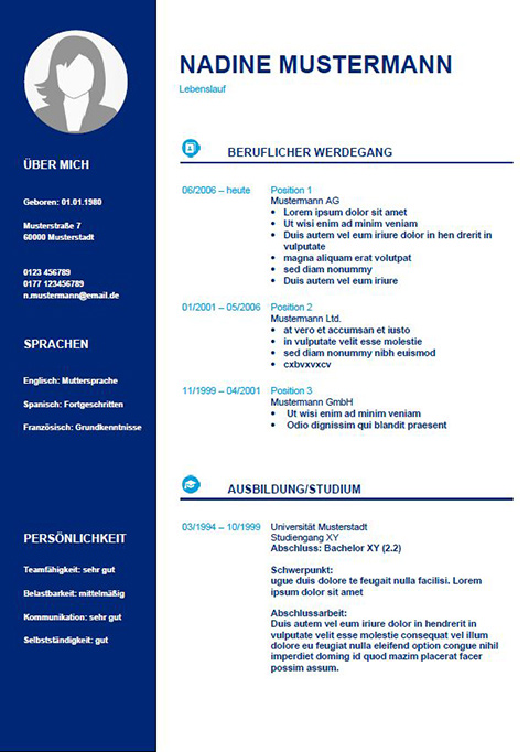 Modern CV template
